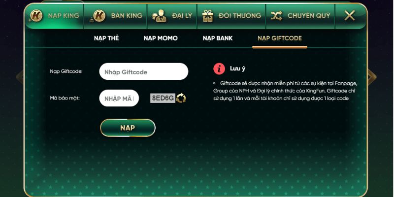 Người dùng điền thông tin nạp tiền trực tiếp